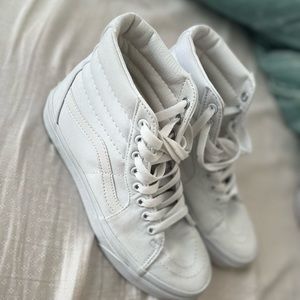 White high top vans barely worn